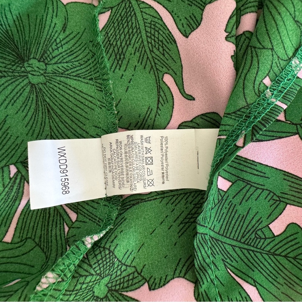 Floral Green and Pink Wrap Dress - Picture 9 of 10